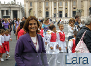 Lara guida turistica in Roma, collage san Pietro e Colosseo
